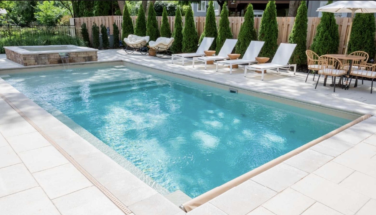 The Apex fiberglass pool